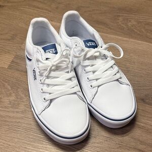 Vans White and Blue Sneakers - Women’s 7 NWOT